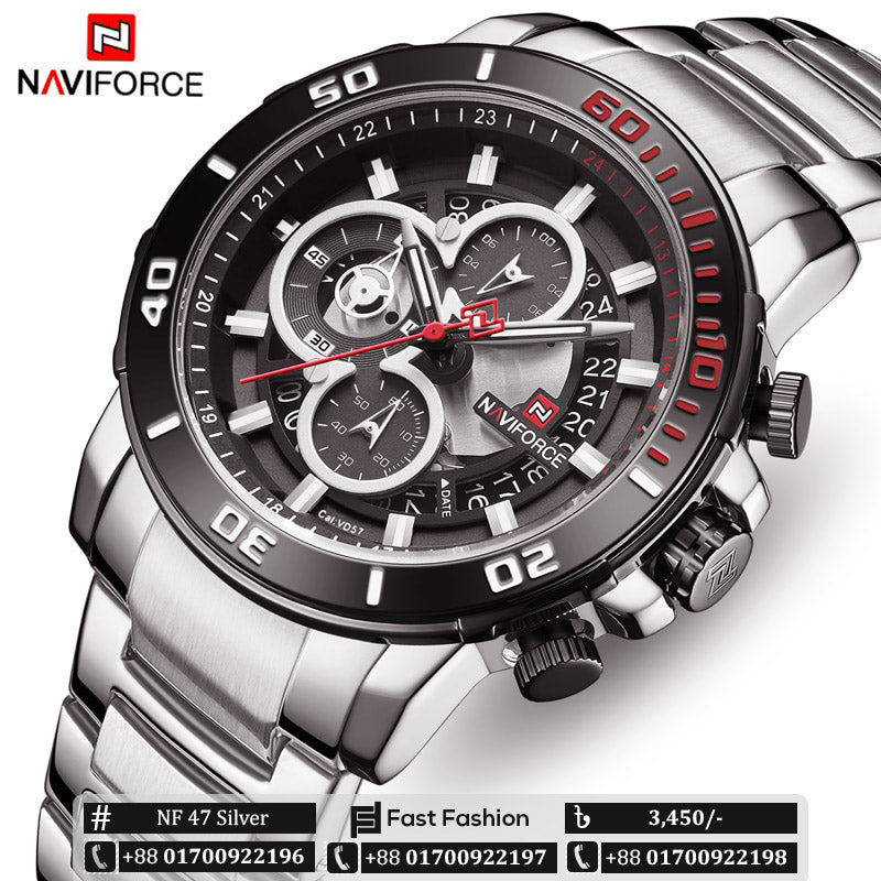 Original NAVIFORCE Stylish Waterproof Quartz Watch For Men | NF 47 ...