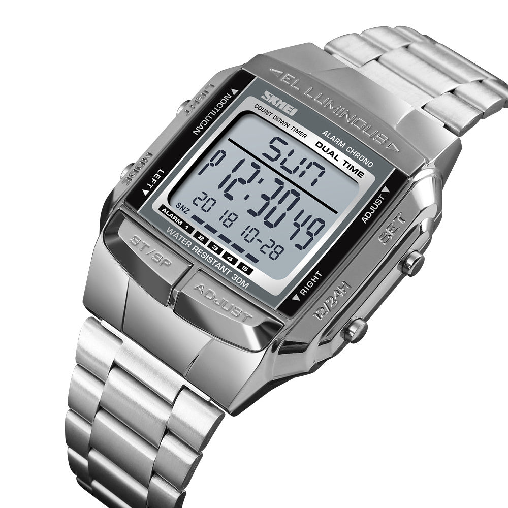 Original SKMEI Premium Quality Digital Quartz Watch | SKMEI 1381 Silver