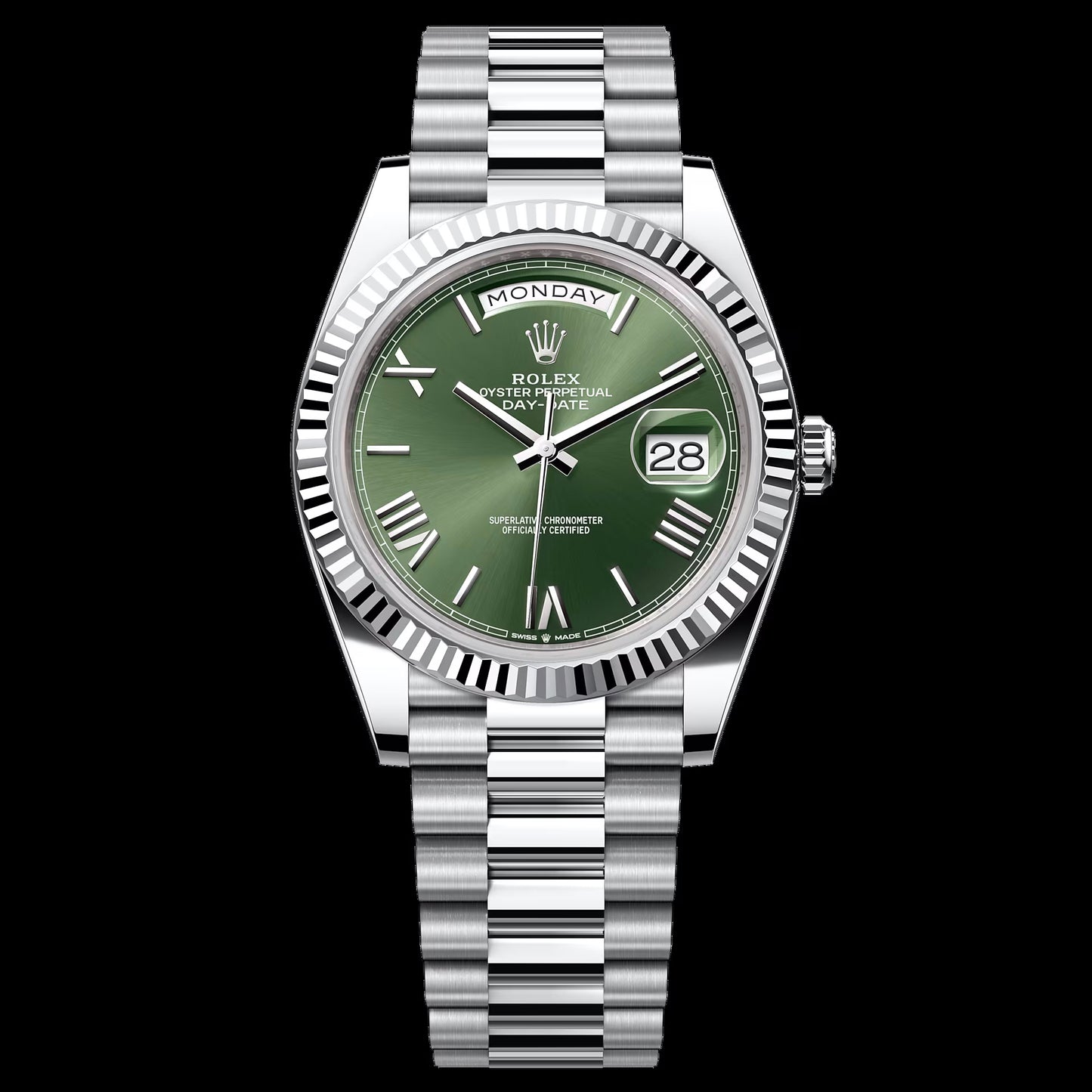 ROLEX Watch Day Date 40 Silver Green