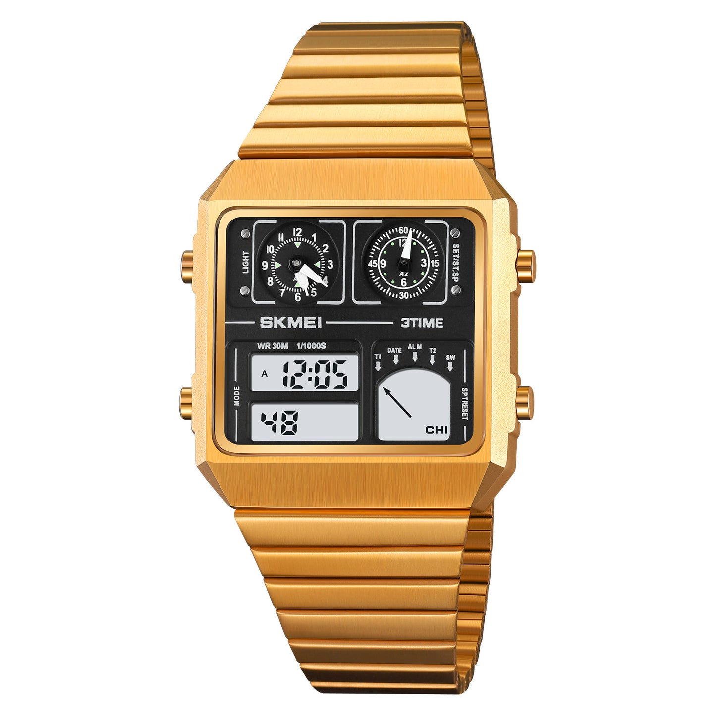 Original SKMEI Premium Quality Digital Quartz Watch | SKMEI 2198 Golden