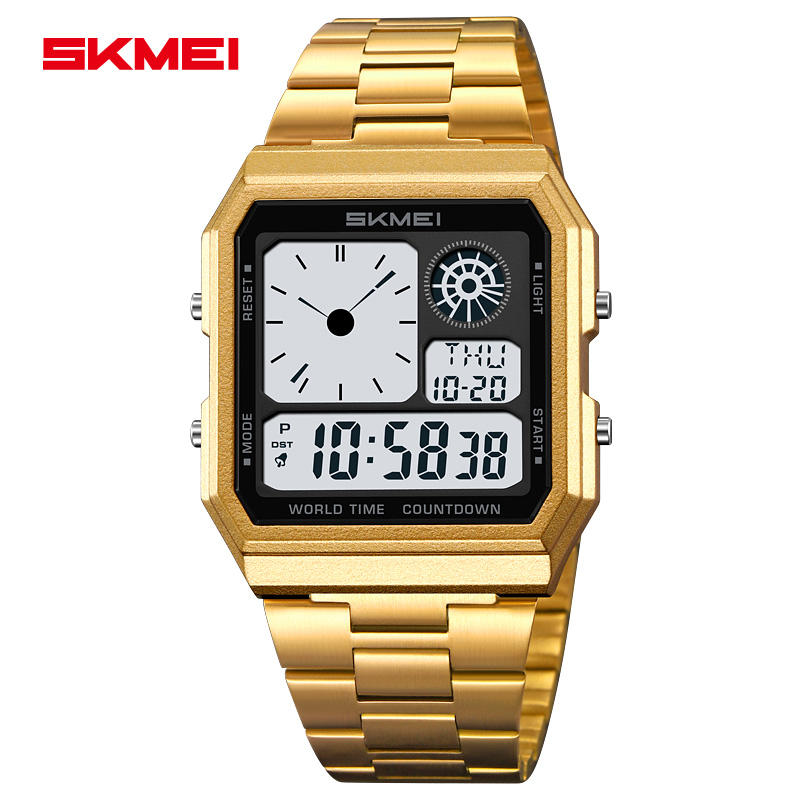 Original SKMEI Premium Quality Digital Quartz Watch | SKMEI 2353 Golden