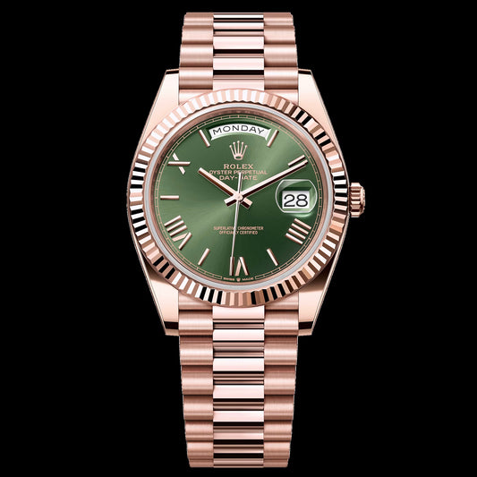 ROLEX Watch Day Date 40 Rose Gold Green