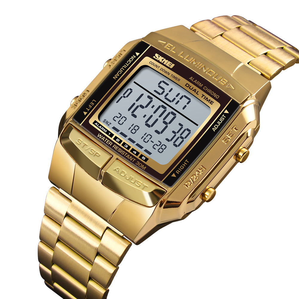 Original SKMEI Premium Quality Digital Quartz Watch | SKMEI 1381 Golden