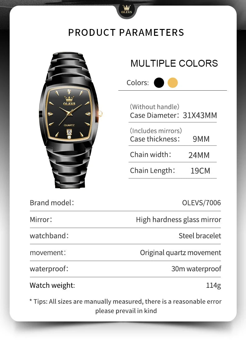 Original OLEVS Quartz Watch |  100% Authentic | OLEVS Watch 7006G A