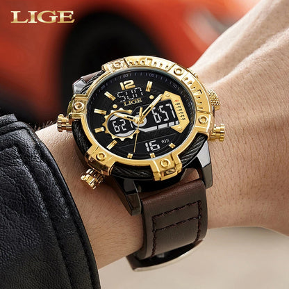 Original Lige Dual Time Digital Quartz Watch - Lige 17