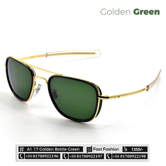 New Pilot Shape AO Design Sunglass for Men | A1 17 Golden Green | New Arrival