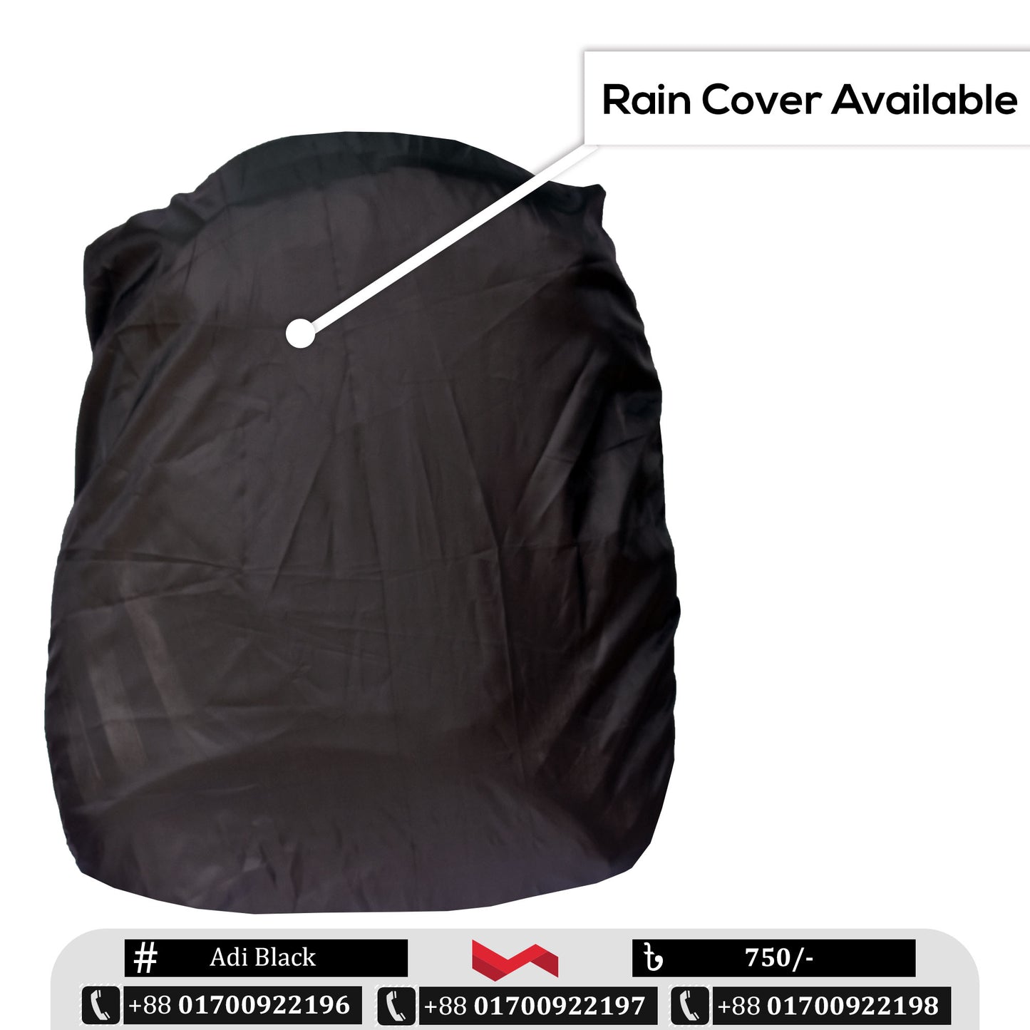 Stylish Radium Bag with Rain Cover - Adi Black Bag