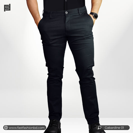 Premium Quality Stitch Gabardine Slim Fit Pant - Gabardine Pant 01