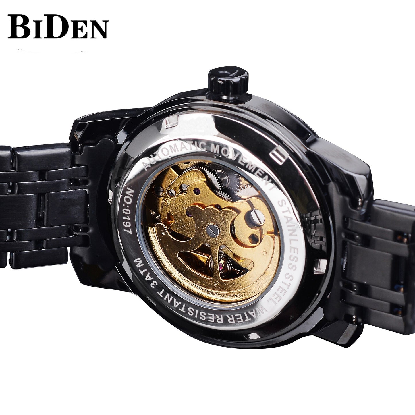 Original BIDEN Mechanical Automatic Self-Wind Wristwatche Watch - Biden 46 V2 Full Black